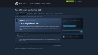 cant login error 14 :: Age of Conan: Unchained OLD General ...