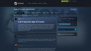 Can't log into Age of Conan :: Age of Conan: Unchained General ...