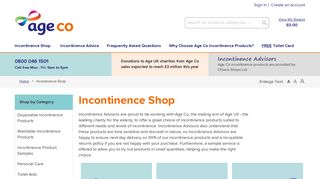 Incontinence Shop - Age UK Incontinence