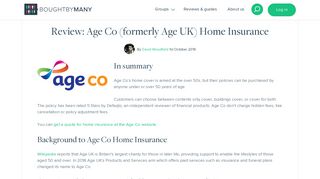 Review: Age Co (formerly Age UK) Home Insurance - Bought By Many