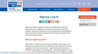Agency Log In | United Way of Central New Mexico