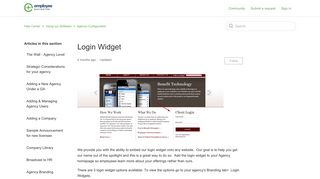 Login Widget – Help Center