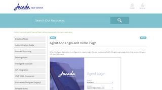 Agent App Login and Home Page – Jacada Support