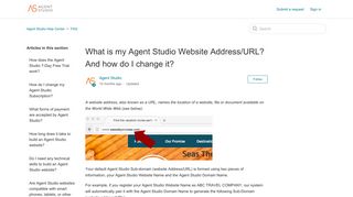 What is my Agent Studio Website Address/URL? And how do I change ...