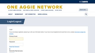 Cal Aggie Alumni Association - Login - UC Davis Advancement
