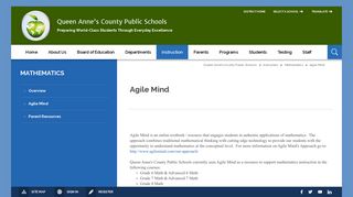 Mathematics / Agile Mind - Queen Anne's County Public Schools