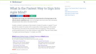 What Is the Fastest Way to Sign Into Agile Mind? | Reference.com