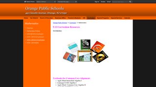 Mathematics / 2018 - 2019 9-12 Curriculum - Orange Public Schools
