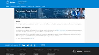 Customer Care Portal - Laboratory Informatics Support Center