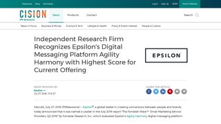 Independent Research Firm Recognizes Epsilon's Digital Messaging ...