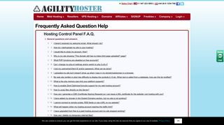 Frequently Asked Question Help - Agilityhoster