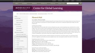 Agnes Scott College - Phones & Mail