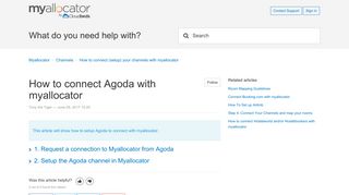How to connect Agoda with myallocator – Myallocator