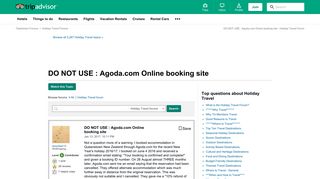 DO NOT USE : Agoda.com Online booking site - Holiday Travel Forum ...