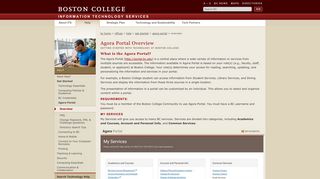 Agora Portal Overview - Technology Help - Boston College