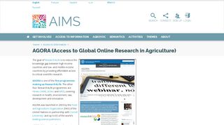 AGORA (Access to Global Online Research in Agriculture ...
