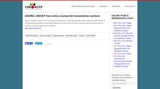 AGORA. UNICEF free online courses for humanitarian workers – CVA ...