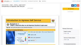 Introduction to Agresso Self Service - studylib.net