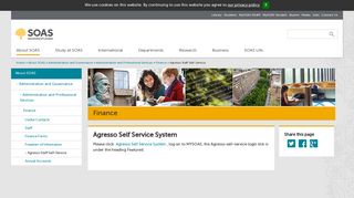 Agresso Self Service System | SOAS University of London