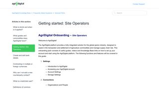 Getting started: Site Operators – AgriDigital Knowledge Base