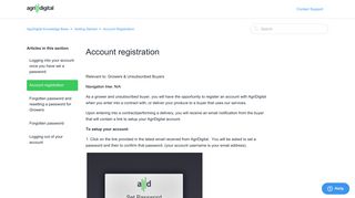 Grower account registration – AgriDigital Knowledge Base