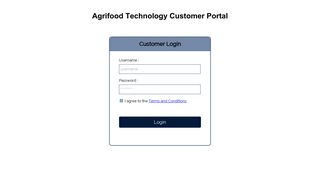 Agrifood Technology Customer Portal Login