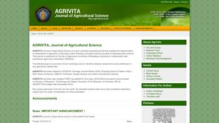 AGRIVITA, Journal of Agricultural Science