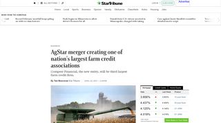 AgStar merger creating one of nation's largest farm credit associations ...