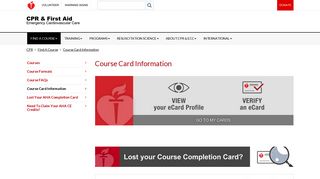 Course Card Information - CPR and ECC - American Heart Association