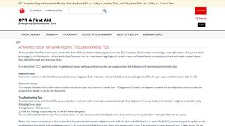 AHA Instructor Network Access Troubleshooting Tips