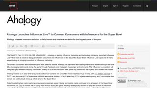 Ahalogy Launches Influencer Live™ to Connect Consumers with ...