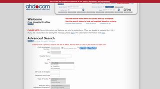 American Hospital Directory - Advanced Search