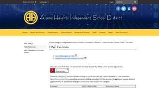 HAC Tutorials - Alamo Heights Independent School District