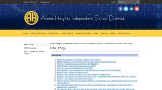 HAC FAQs - Alamo Heights Independent School District