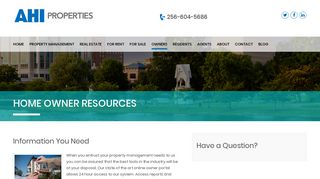 Owner Resources - Owners - AHI Properties, Huntsville Office