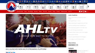 AHL launches new AHLTV streaming platform | TheAHL.com | The ...