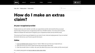 How do I make an extras claim? – Help - ahm