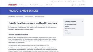 Products and services | Medibank