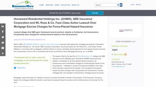 Homeward Residential Holdings Inc. (AHMSI), QBE Insurance ...