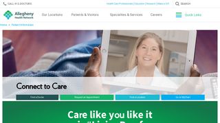 Connect to Care | Allegheny Health Network