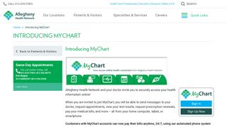Introducing MyChart | Allegheny Health Network