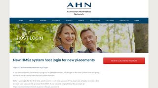 Host Login - HMS2 System Host Login for New Placements
