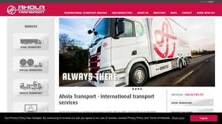 International transport services | Oyj Ahola Transport Abp