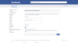 Security Checks Preventing Login | Facebook