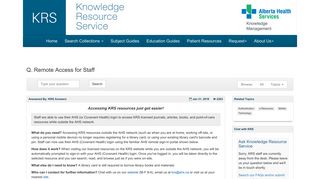 Remote Access for Staff - KRS Answers