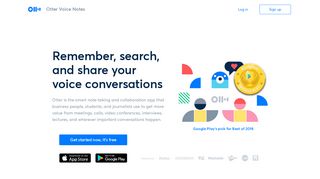 Remember, search, and share your voice conversations - Otter.ai