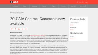 2017 AIA Contract Documents now available - AIA