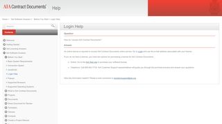 Login Help - AIA Contract Documents Knowledge Base