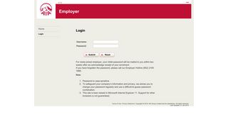 AIA MPF Employer Online Homepage > Login