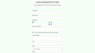 AIASA MEMBERSHIP FORM